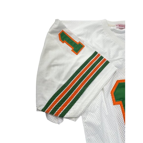 Mitchell Ness Miami Hurricanes #13 Football Jersey White  green Size 54 SKU 9004 - Picture 3 of 13